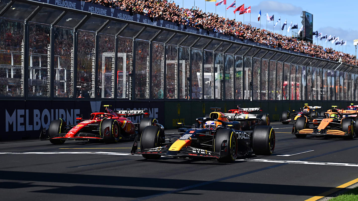 MELBOURNE, AUSTRALIA - MARCH 24: Max Verstappen of the Netherlands driving the (1) Oracle Red Bull