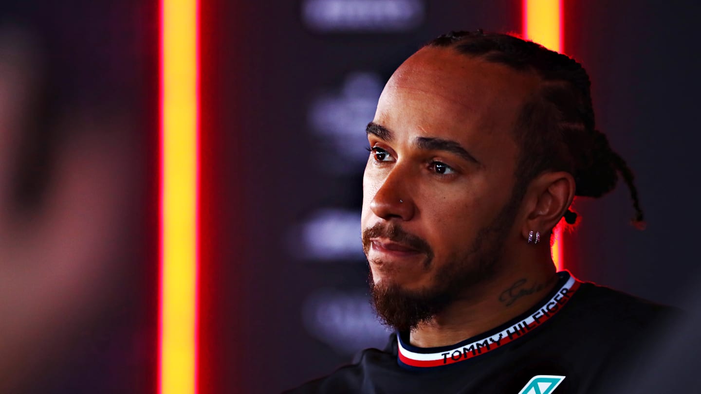 MEXICO CITY, MEXICO - OCTOBER 26: 6th placed qualifier Lewis Hamilton of Great Britain and Mercedes