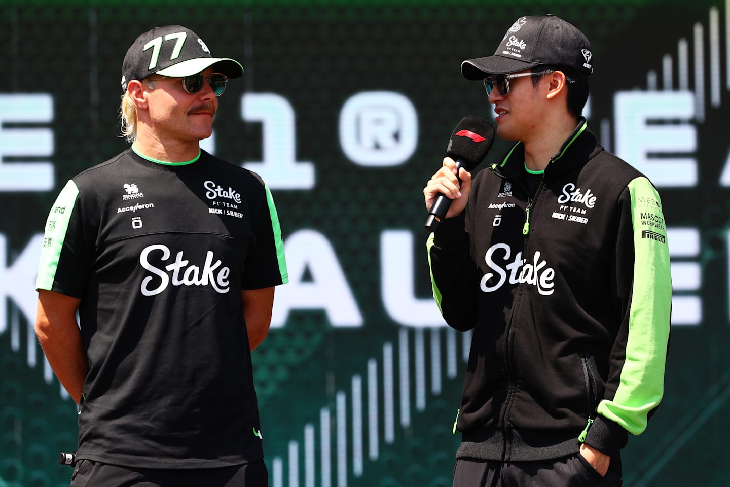 SAO PAULO, BRAZIL - NOVEMBER 01: Valtteri Bottas of Finland and Stake F1 Team Kick Sauber and Zhou