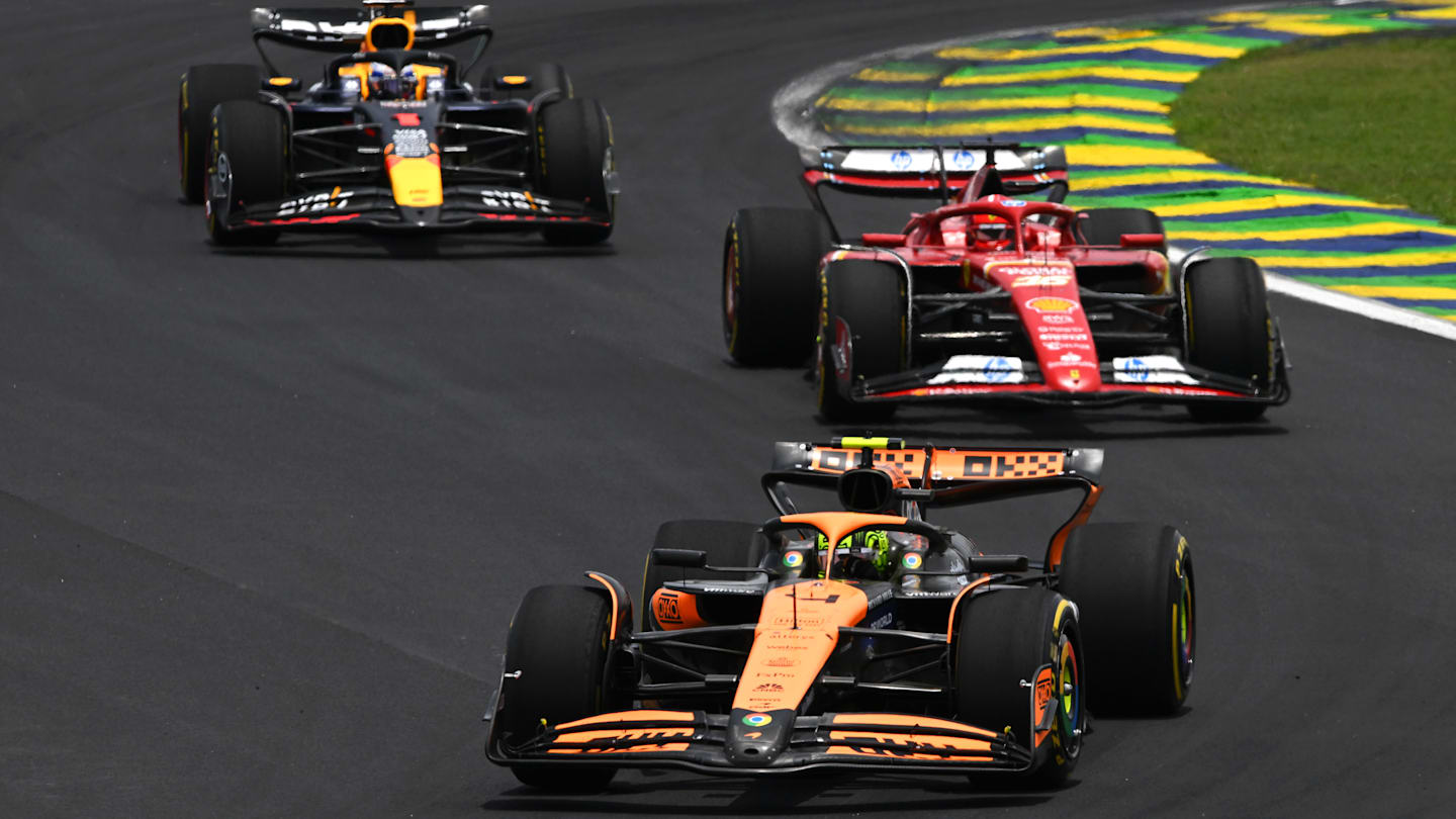 SAO PAULO, BRAZIL - NOVEMBER 02: Lando Norris of Great Britain driving the (4) McLaren MCL38