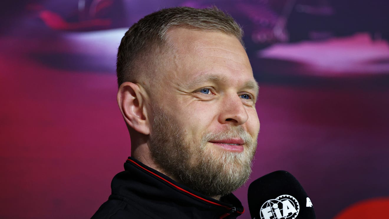 LAS VEGAS, NEVADA - NOVEMBER 20: Kevin Magnussen of Denmark and Haas F1 attends the Drivers Press Conference during previews ahead of the F1 Grand Prix of Las Vegas at Las Vegas Strip Circuit on November 20, 2024 in Las Vegas, Nevada. (Photo by Clive Rose/Getty Images)