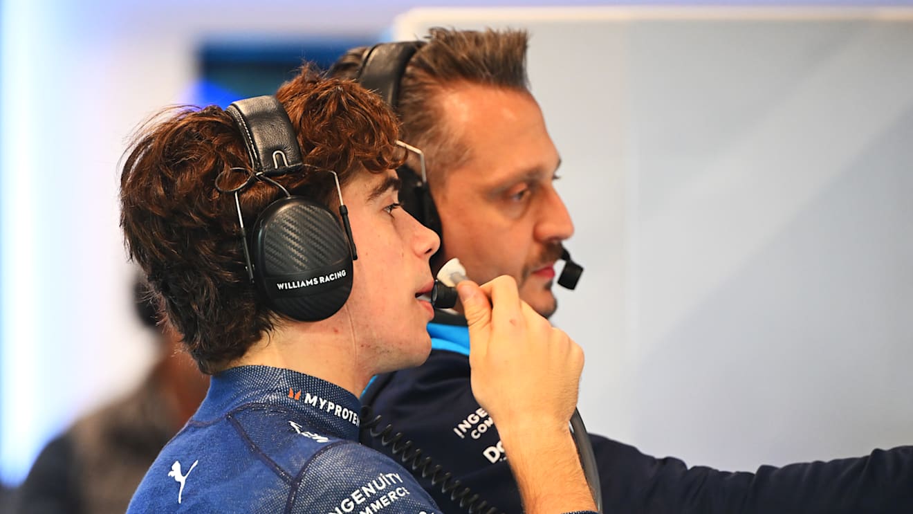 LAS VEGAS, NEVADA - NOVEMBER 21: Franco Colapinto of Argentina and Williams looks on in the garage during practice ahead of the F1 Grand Prix of Las Vegas at Las Vegas Strip Circuit on November 21, 2024 in Las Vegas, Nevada. (Photo by Mark Sutton - Formula 1/Formula 1 via Getty Images)