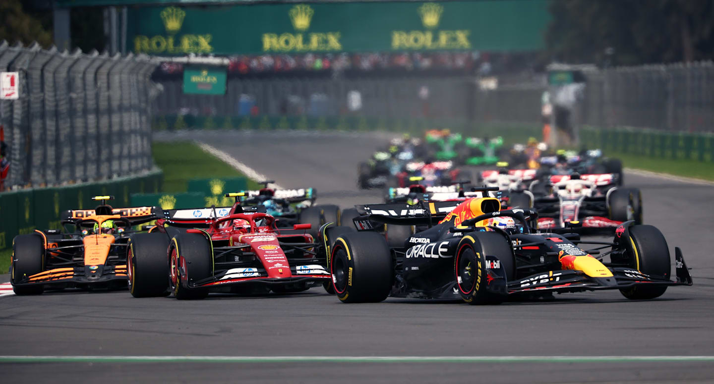 MEXICO CITY, MEXICO - OCTOBER 27: Max Verstappen of the Netherlands driving the (1) Oracle Red Bull