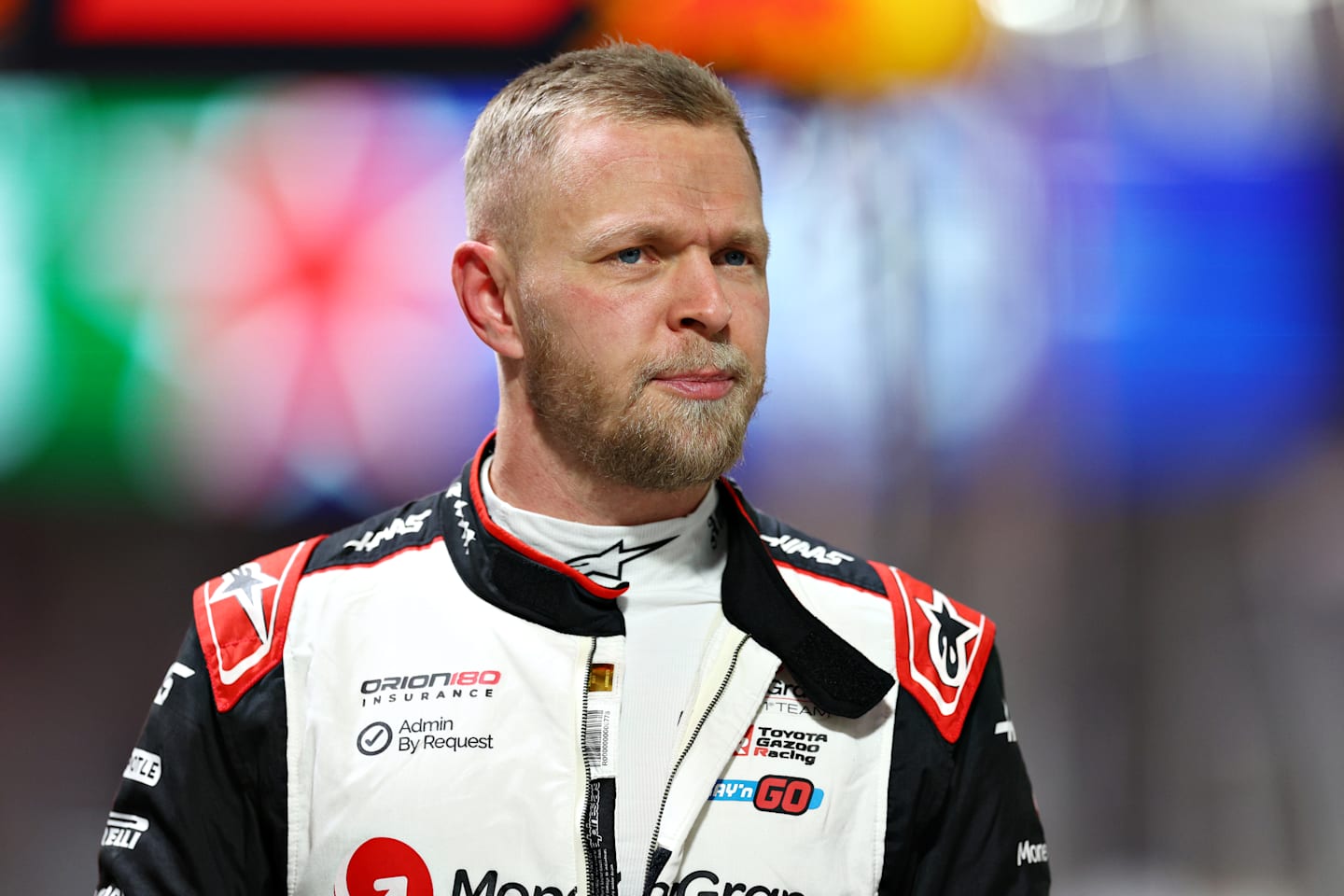 LAS VEGAS, NEVADA - NOVEMBER 22: Kevin Magnussen walks in the Pitlane ahead of the F1 Grand Prix of Las Vegas at Las Vegas Strip Circuit on November 22, 2024 in Las Vegas, Nevada. (Photo by Clive Rose - Formula 1/Formula 1 via Getty Images)