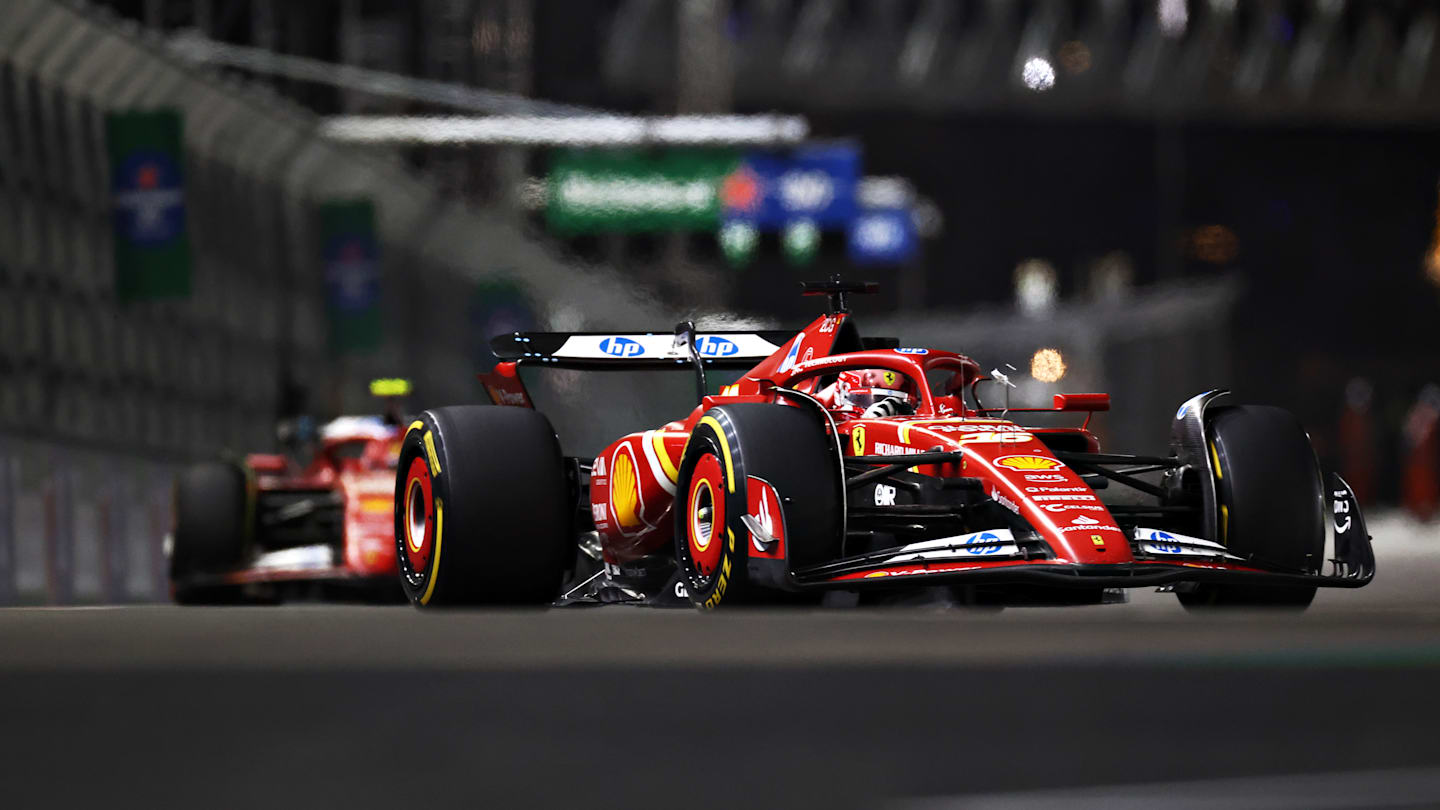 LAS VEGAS, NEVADA - NOVEMBER 23: Charles Leclerc of Monaco driving the (16) Ferrari SF-24 on track