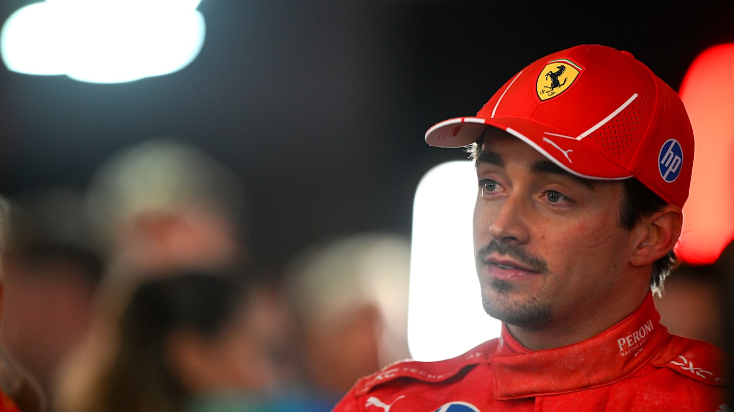 LAS VEGAS, NEVADA - NOVEMBER 23: Fourth placed Charles Leclerc of Monaco and Ferrari talks to the