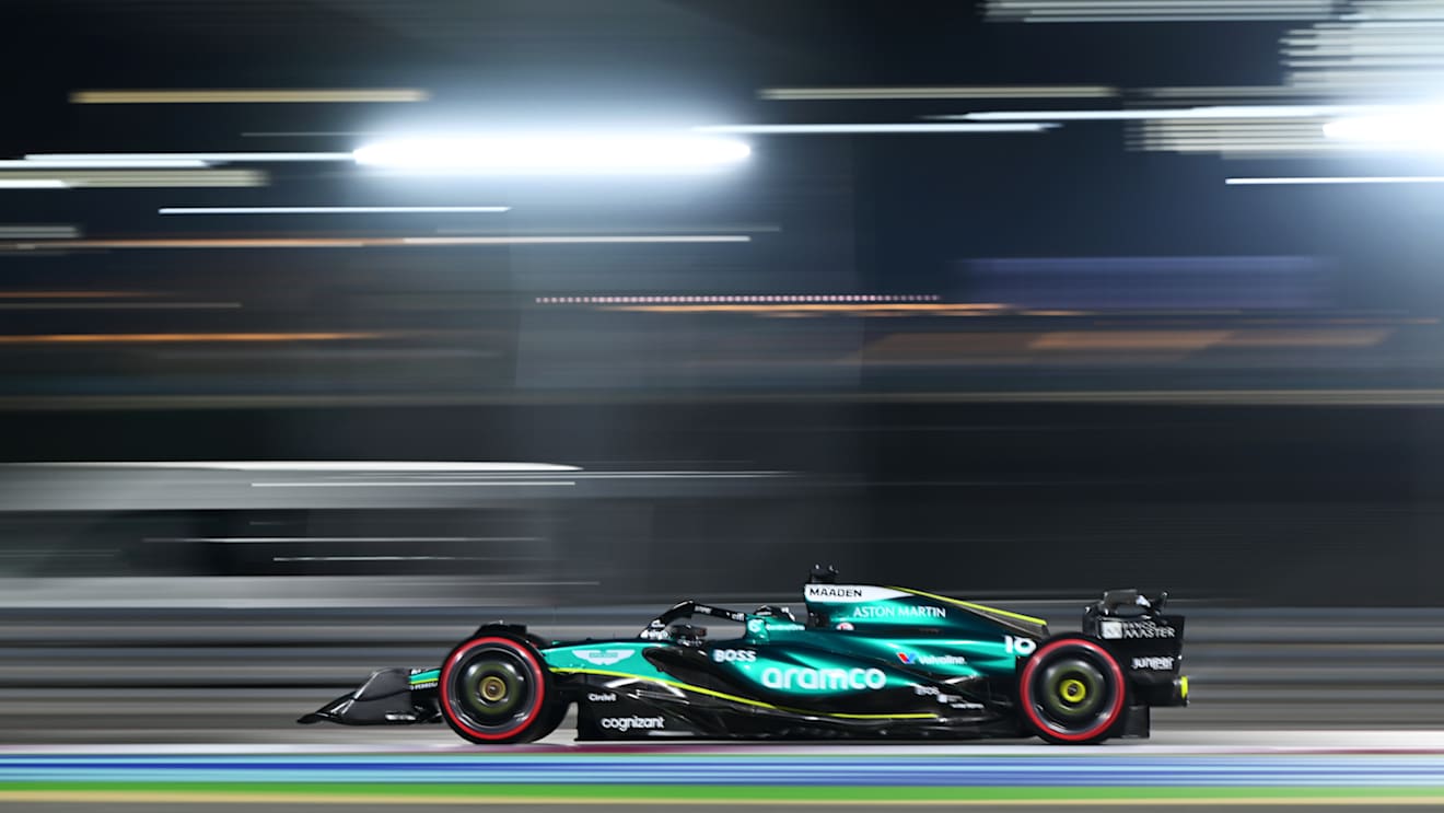 LUSAIL CITY, QATAR - NOVEMBER 30: Lance Stroll of Canada driving the (18) Aston Martin AMR24 Mercedes on track during qualifying ahead of the F1 Grand Prix of Qatar at Lusail International Circuit on November 30, 2024 in Lusail City, Qatar. (Photo by Clive Mason/Getty Images)