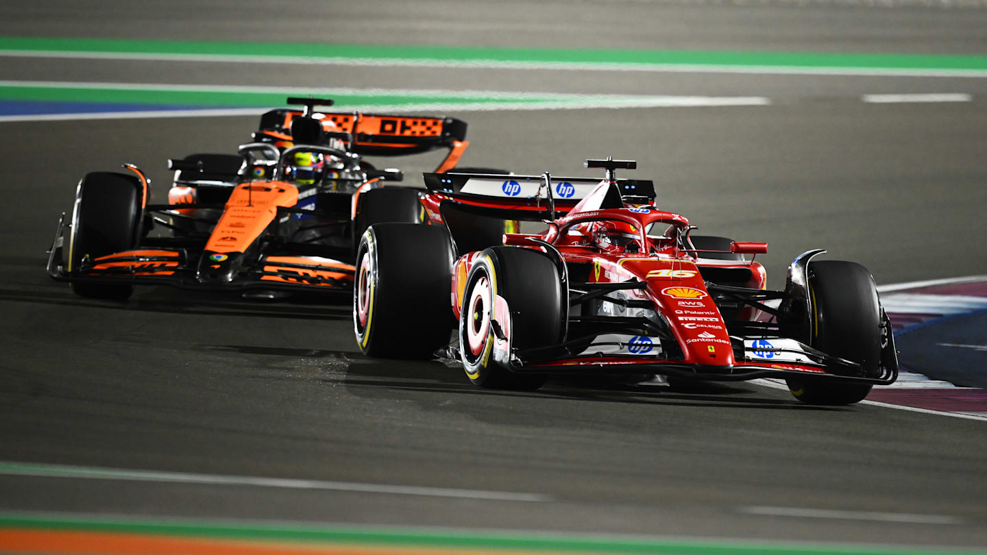 LUSAIL CITY, QATAR - DECEMBER 01: Charles Leclerc of Monaco driving the (16) Ferrari SF-24 leads