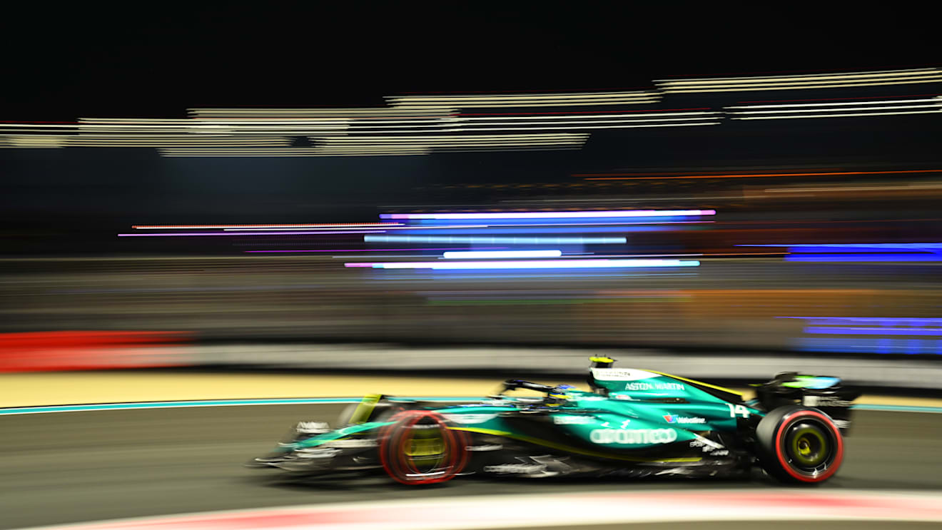 ABU DHABI, UNITED ARAB EMIRATES - DECEMBER 07: Fernando Alonso of Spain driving the (14) Aston Martin AMR24 Mercedes on track during qualifying ahead of the F1 Grand Prix of Abu Dhabi at Yas Marina Circuit on December 07, 2024 in Abu Dhabi, United Arab Emirates. (Photo by Clive Mason/Getty Images)