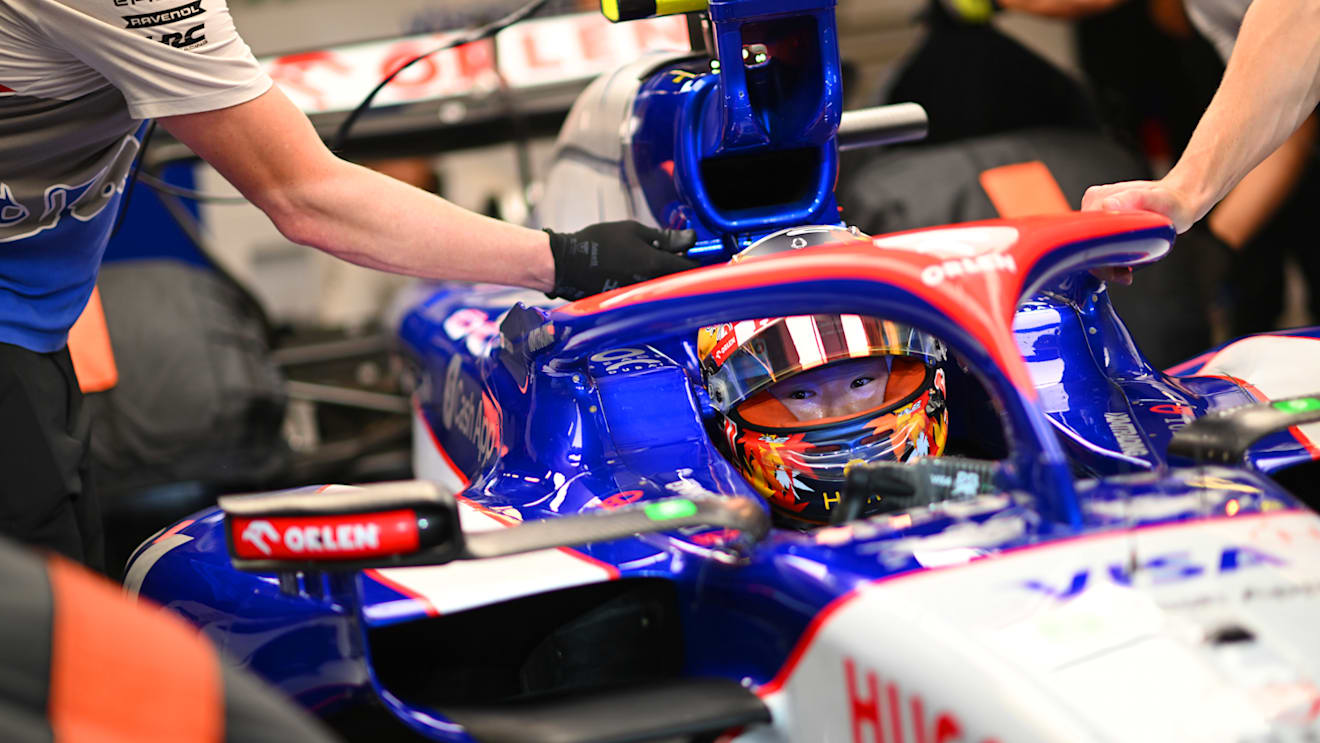 ABU DHABI, UNITED ARAB EMIRATES - DECEMBER 07: Yuki Tsunoda of Japan and Visa Cash App RB prepares to drive in the garage during qualifying ahead of the F1 Grand Prix of Abu Dhabi at Yas Marina Circuit on December 07, 2024 in Abu Dhabi, United Arab Emirates. (Photo by Rudy Carezzevoli/Getty Images)